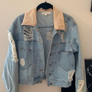 honey bunch distressed denim jacket